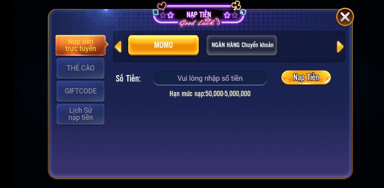 Hướng Dẫn Nạp Rút Tại App GAme Bài 8US CLUB