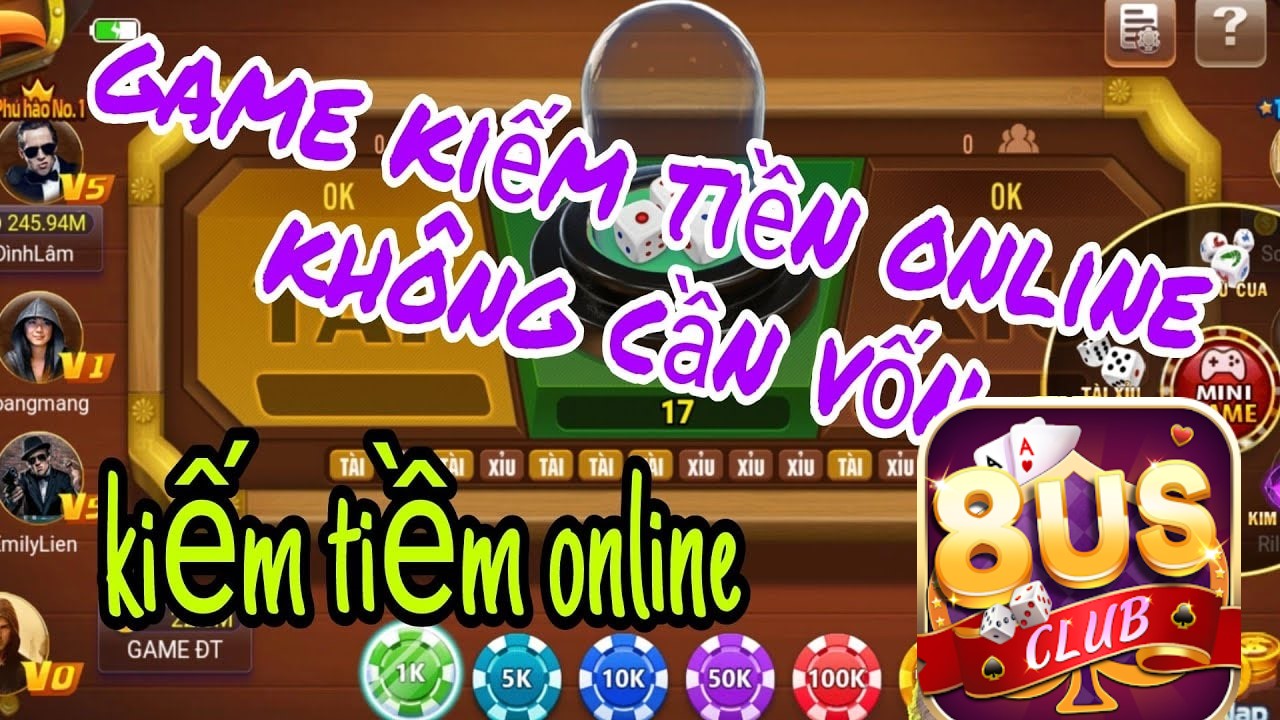 kiếm tiền không cần vốn tại cổng game 8us club